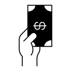 Cash payment black icon