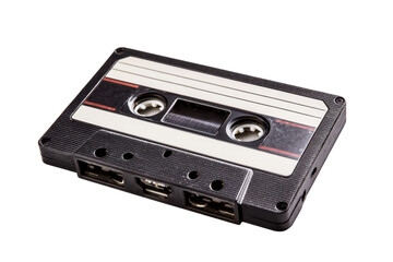 Obraz premium Vintage Audio Cassette Tape on Transparent Background