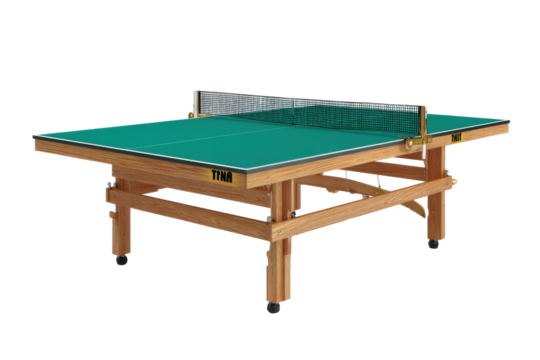 Wooden Ping Pong Table on Transparent Background