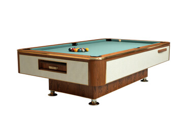 Vintage Pool Table on Transparent Background
