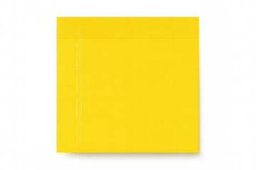 Yellow sticky note attached to transparent surface, offering clean space for personal messaging or quick annotations