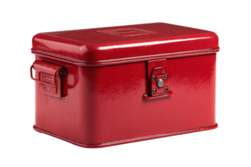 Red Metal Despatch Box on Transparent Background