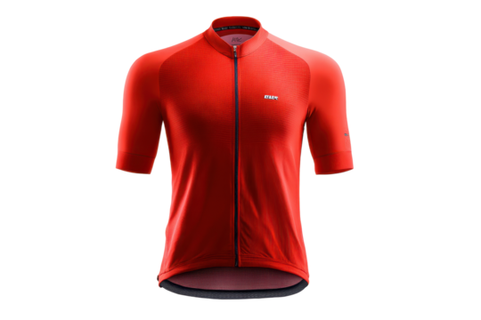 Red Cycling Jersey on Transparent Background