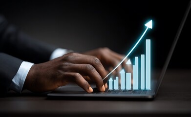 Business graph with percentage, special offer of shopping department store discount and tax concept, adjusting interest rates, raising interest rates to fight inflation, returns on investments.
