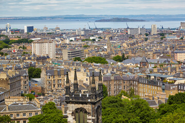 The view from Calton hill to the Greenside district of Edinburgh. Scotland
