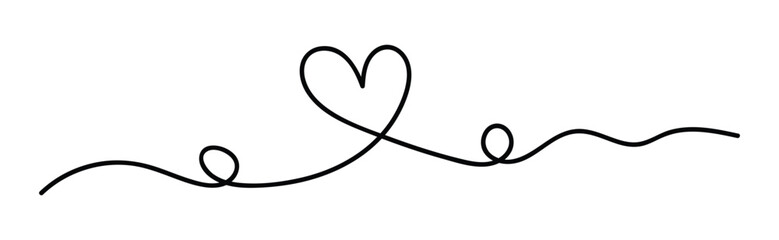 Hand Drawn Love Concept Vector Art,One Line Heart Illustration &ndash; Minimalist , Single and Double Heart Design.