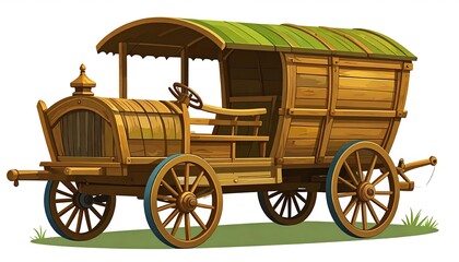 Fototapeta premium Wooden wagon, vintage style