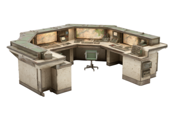 Vintage Military Command Console on Transparent Background