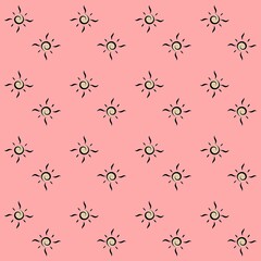 Sun seamless pattern. Hand drawn sun background. Creating a cheerful and vibrant design for wallpapers, fabric, or digital projects.