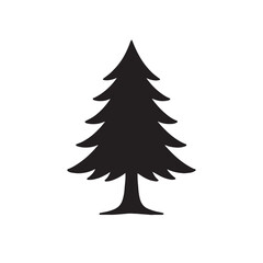 pine tree christmas style, silhouette vector illustration