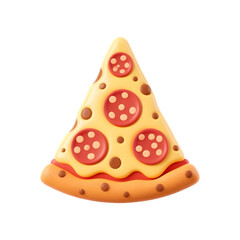 Deliciously Realistic 3D Pepperoni Pizza Slice Isolated on a Transparent Background