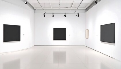 Empty art gallery space.  Modern minimalist design