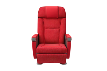 Front-facing Red Theater Seat on Transparent Background