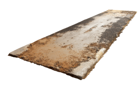 Worn Residential Road Segment on Transparent Background