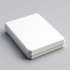 an AI Image Generator, Minimalist White Rectangular Plastic Product On Neutral Surface