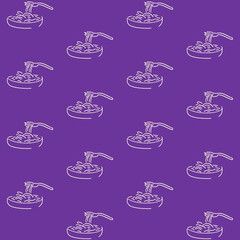 Hand Drawn Spaghetti Vector Seamless Pattern