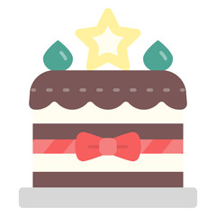 크리스마스 초코 케이크 일러스트