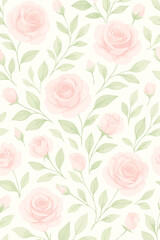 pink roses seamless pattern