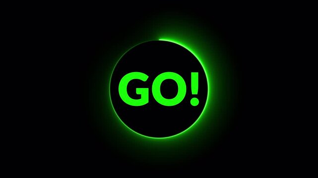 3 2 1 go! countdown inside a black circle against a dark background signaling start and motivation, 3 2 1 go starter animation.