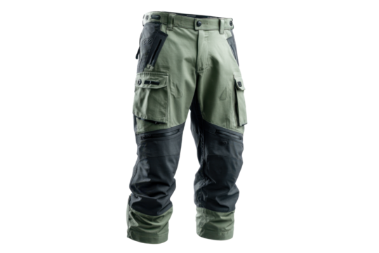 Green Motorcycle Riding Pants on Transparent Background