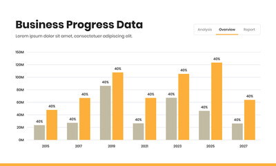 Professional data visualization modern vertical bar chart for business infographic presentation