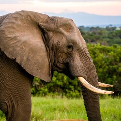 Majestic African Elephant in its Natural Habitat.