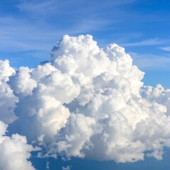 Majestic Cumulonimbus Cloud Formation Against a Vibrant Blue Sky.