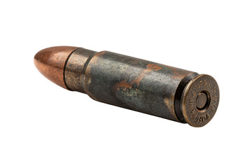 Rusty Single Bullet on Transparent Background