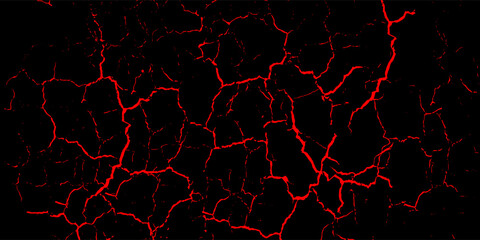 Seamless pattern with volcanic cracks with lava, glowing crevices. Abstract print © Ridwan