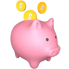 Modern Piggy Bank 3D Illustration