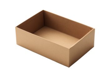 Open Cardboard Box Isolated on Transparent Background