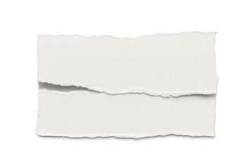 Fototapeta premium Jagged white paper fragments scattered on transparent surface, forming empty space for graphic design or writing potential