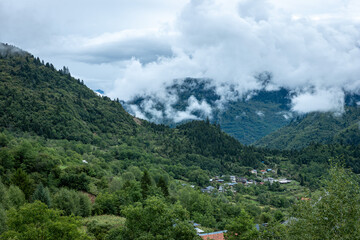 Fototapeta premium mountain village in the mountains