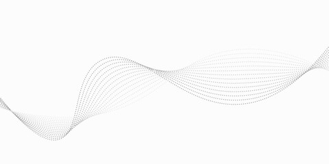 Modern abstract background featuring a digital wave made of glowing dots over a dark blue theme ideal for web and design use