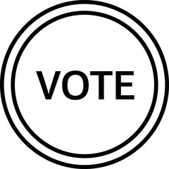 Bold Black VOTE Text in Double Circular Border