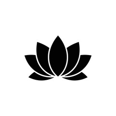 Symmetrical black lotus flower with pointed petals a symbol of purity and enlightenment.