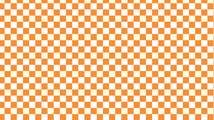 Abstract geometric pattern with a warm orange and white checkered design creating a vibrant and energetic visual texture