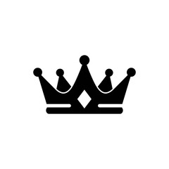 Stylized Black Crown with Spherical Finials and Diamond Centerpiece.