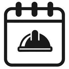 Construction Work Schedule Calendar Icon Vector