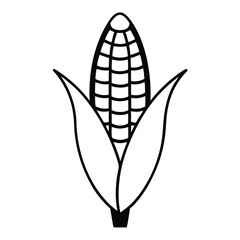 Corn on Cob Icon – Agriculture and Food Vector Illustration