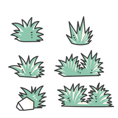 doodle grass stone collection sketch