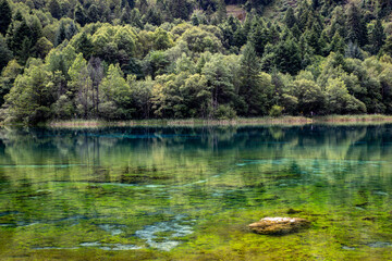 lake in the mountains,Jiuzhaigou
