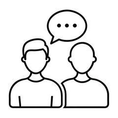 Conversation Icon – Two Men Talking Vector Illustration