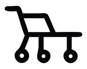 Empty shopping cart icon isolated on white background