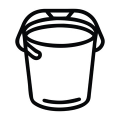 Blue plastic trash can vector icon with a waste