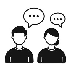 Communication Icon – Male and Female Conversation Vector