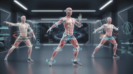 Futuristic human anatomy models in a tech lab - Powered by Adobe