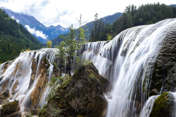 waterfall in the mountains,Jiuzhaigou