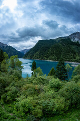 mountain lake in the mountains,Jiuzhaigou