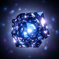 Fototapeta premium Hypnotic brilliance: A digitally rendered multifaceted gemstone with captivating light dispersion and mesmerizing glow